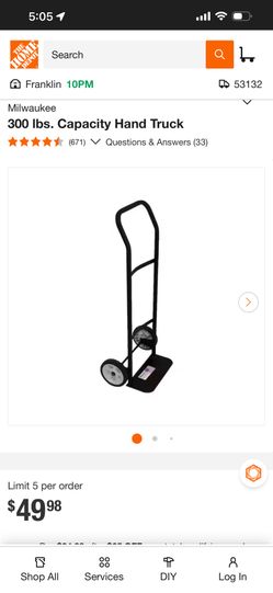 Milwaukee 300 lbs. Capacity Hand Truck