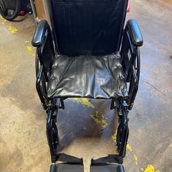 Wheelchair, SAE, 18” Black, Drive Folding with Foot Rests