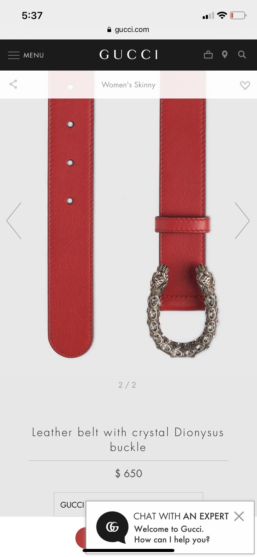 Gucci belt AUTHENTIC 100%