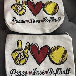 Softball Makeup Bag Pouch 