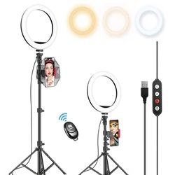 NEW Adjustable Tripod Selfie Ring Light W/ Remote