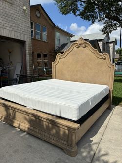 King Size Bedframe With Mattress (Delivery Available)