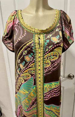 Vibrant Paisley Multicolored Dress Size 16 NWT