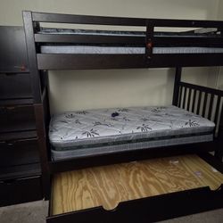 Bunk Beds With Stairs And Mattress 