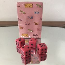 NWOT Barbie Pink Dice Set with Playing Cards 👠 