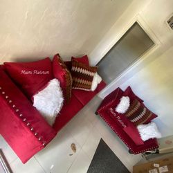 Sofa Loveseat With Pillows 2pcs /// Financing Available 