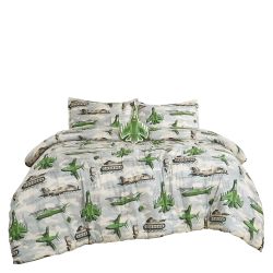 ModaBed US Army Military Kids Comforter Set Full/Queen Size, Green Comforter Set for Boys Girls