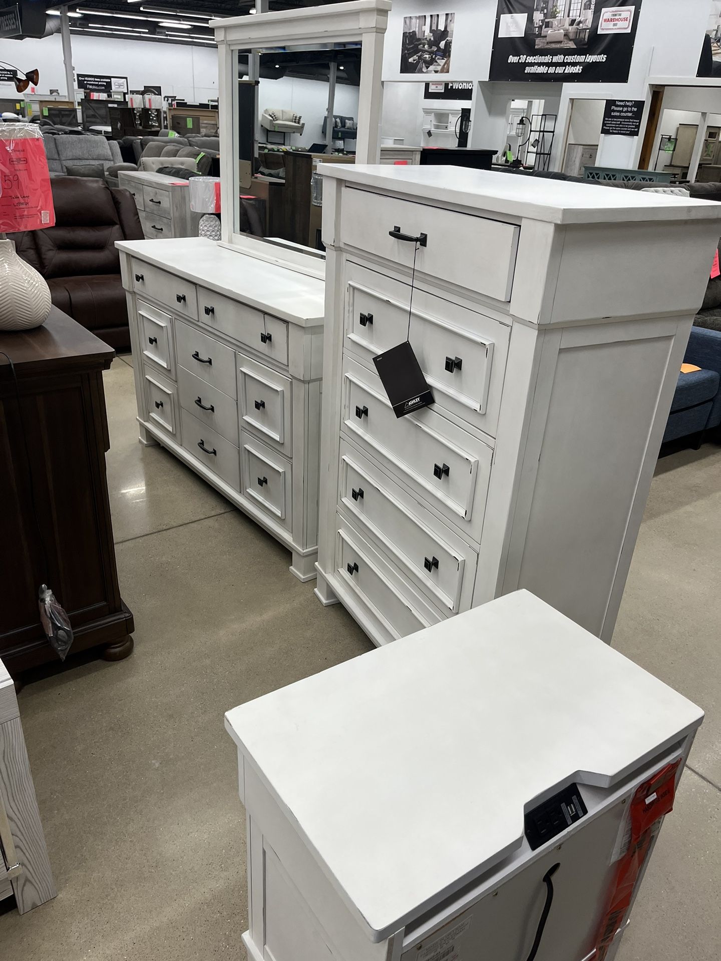 Ashley “Jennily” Dresser, Mirror, Chest, Nightstand