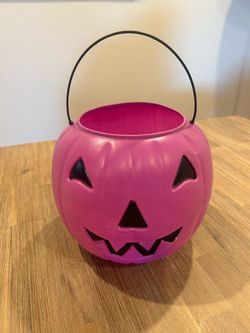 Vintage Purple Plastic Halloween Pumpkin Trick-or-Treat Bucket - General Foam Plastic