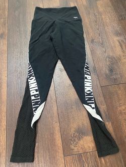 Women’s black white Victoria Secret PINK leggings size XS #8