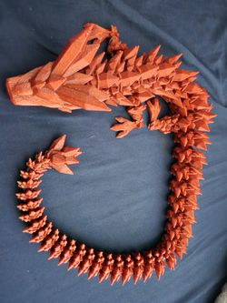 3D Printed Crystal Dragon Crimson Sparkle 