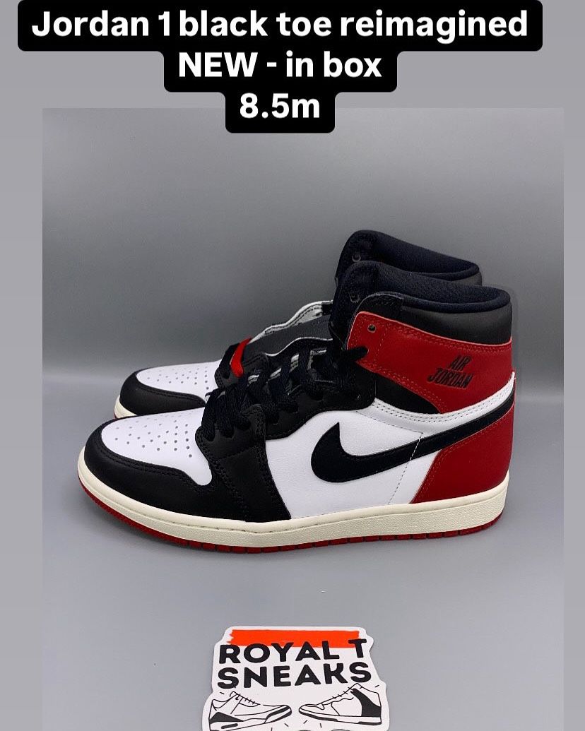 Jordan 1 High OG Black toe Reimagined Size 8.5