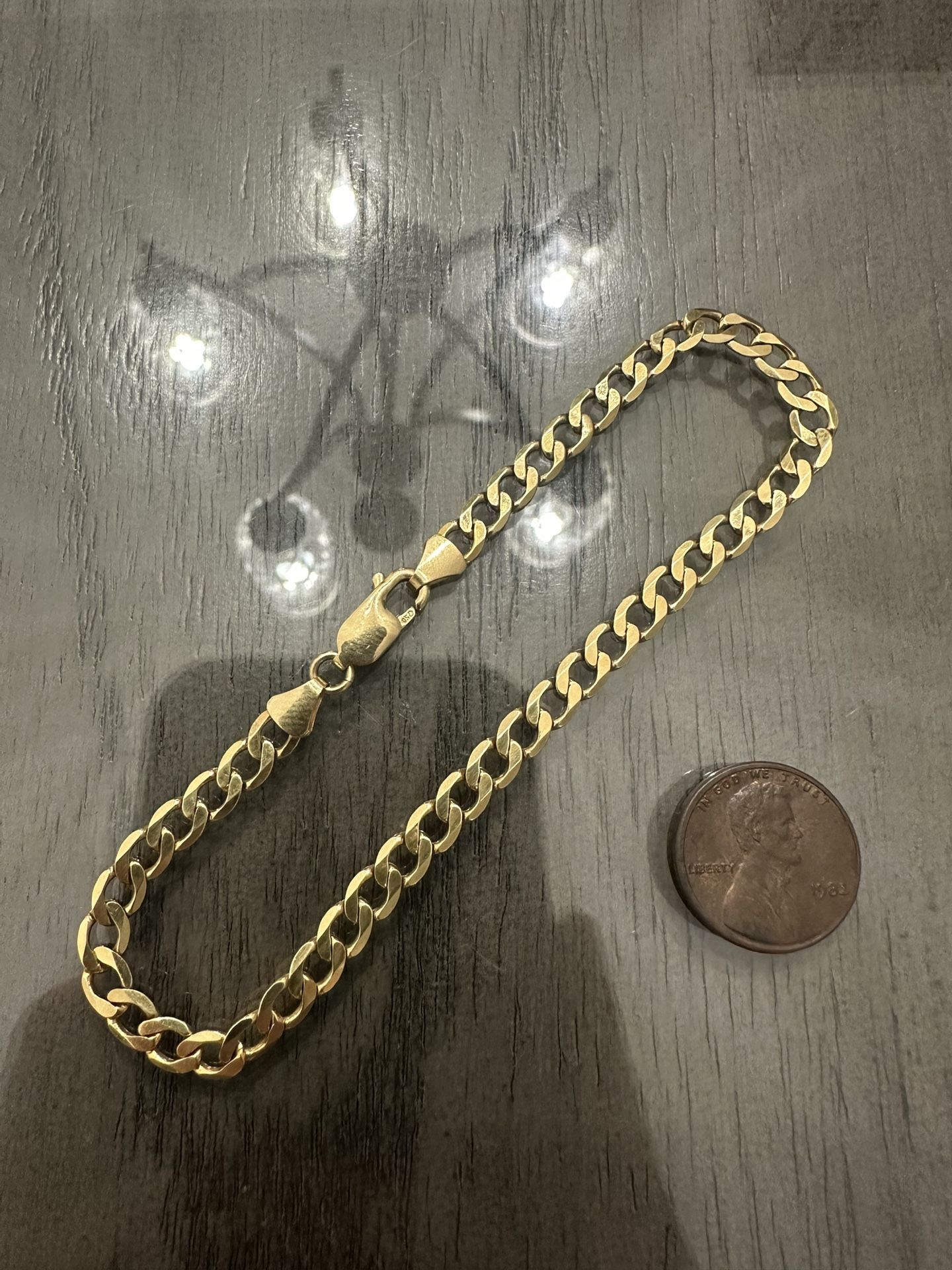 Solid 18k Yellow Gold Heavy Cuban Link Bracelet 5.5mm Wide 9” Length