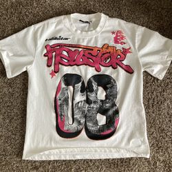 Hellstar graphic tee - multi-coloured streetwear design on a white base -comes with hellstar bag and tags -send offers pls😁 -great for summer🌴