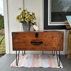 Wood Trunk Side Table