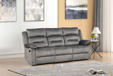 Gray Fabric Manual Reclining Sofa