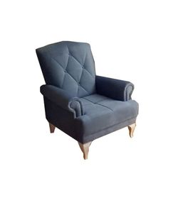 Classic Diamond-Tufted Velvet Armchair with Wooden Legs