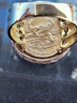 Anillo De 18k Y La Moneda De 22k