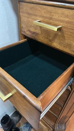 Wood tall boy dresser