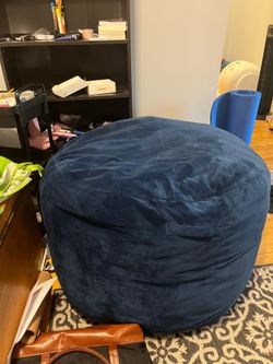 Blue bean bag chair