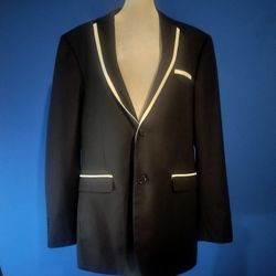 Ferrecci Black/White Waiters Blazer/Suit Coat (Size 40 R)