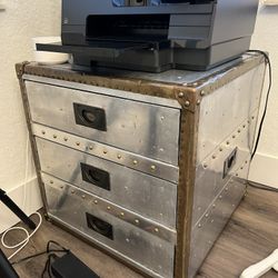 Restoration Hardware Vintage Trunk Night Stand Side Table  