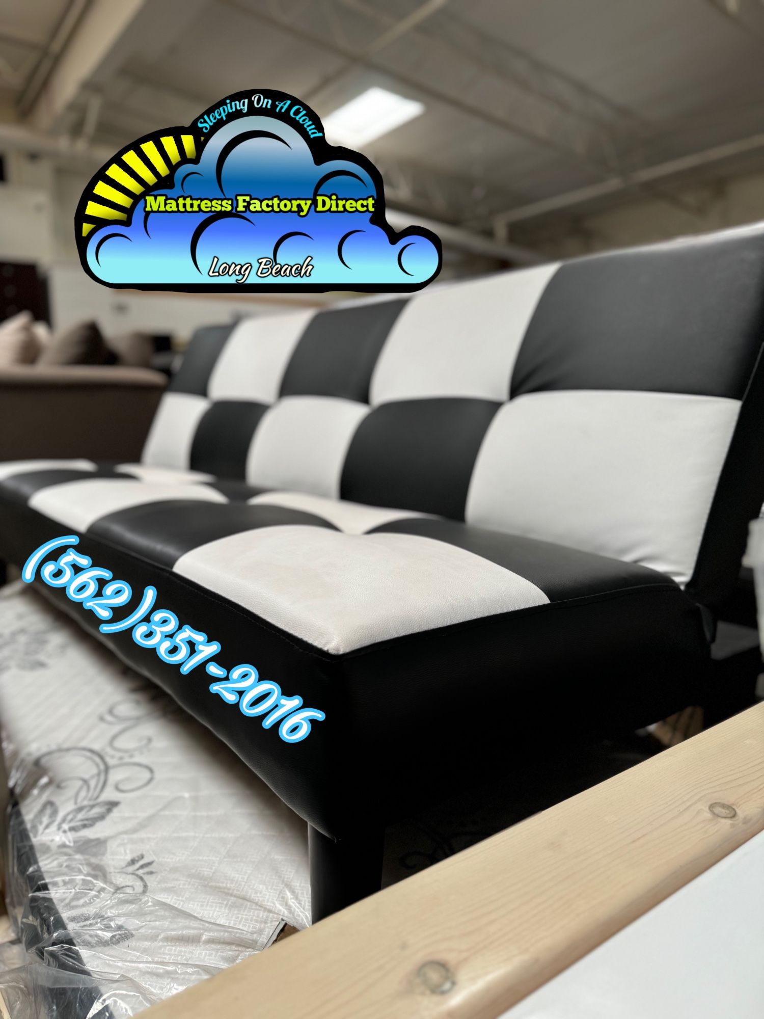 3 Seater Futon Sofa Bed with Mattress 140 x 200