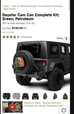 Jeep Wrangler Spare Tire Daystar Cam Can Kit