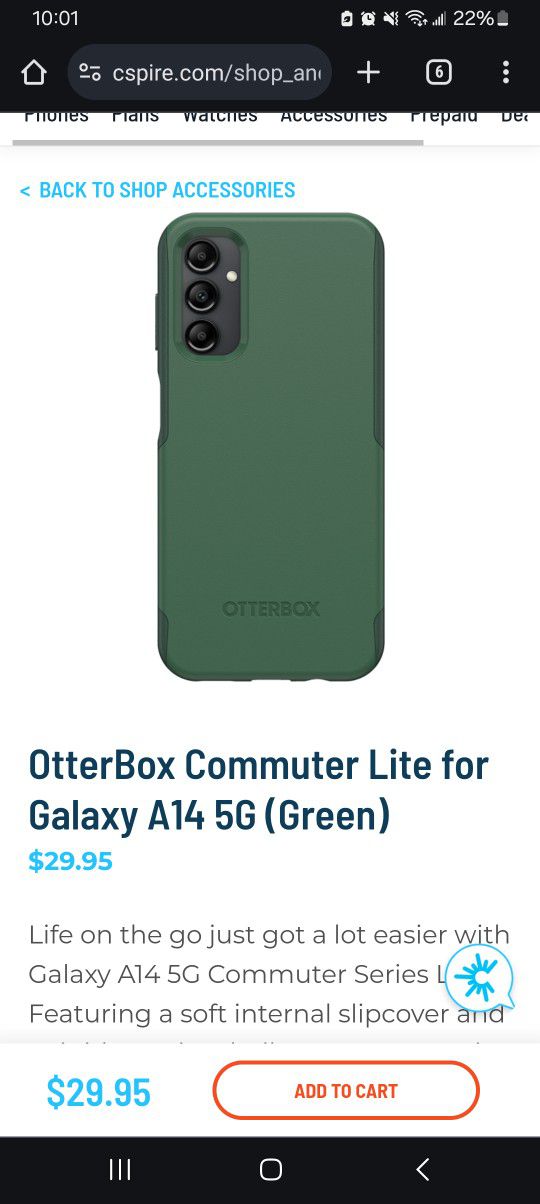 Samsung A 14 With A Green Otter Box 