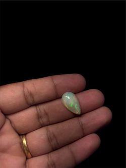 6.15 Ct Natural Ethiopian Opal Pear Cabochon Loose Gemstone 20.36 x 12.04mm