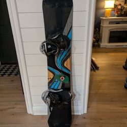 Sims WIDE 158 Snowboard Deck w Burton BINDINGS Lg
