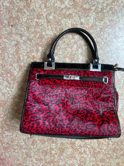 Red cheetah purse