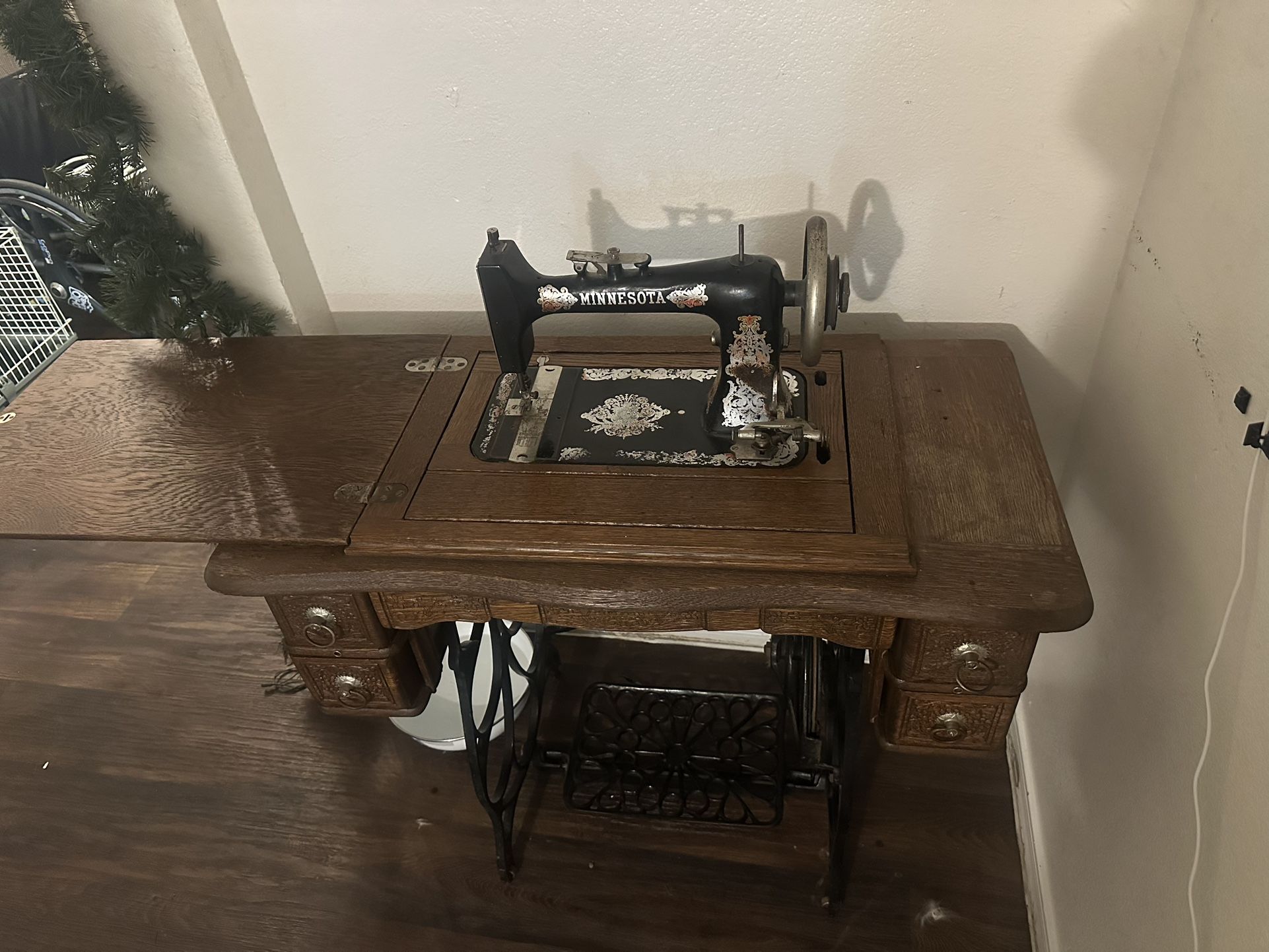 Antique Minnesota Sewing Machine Table