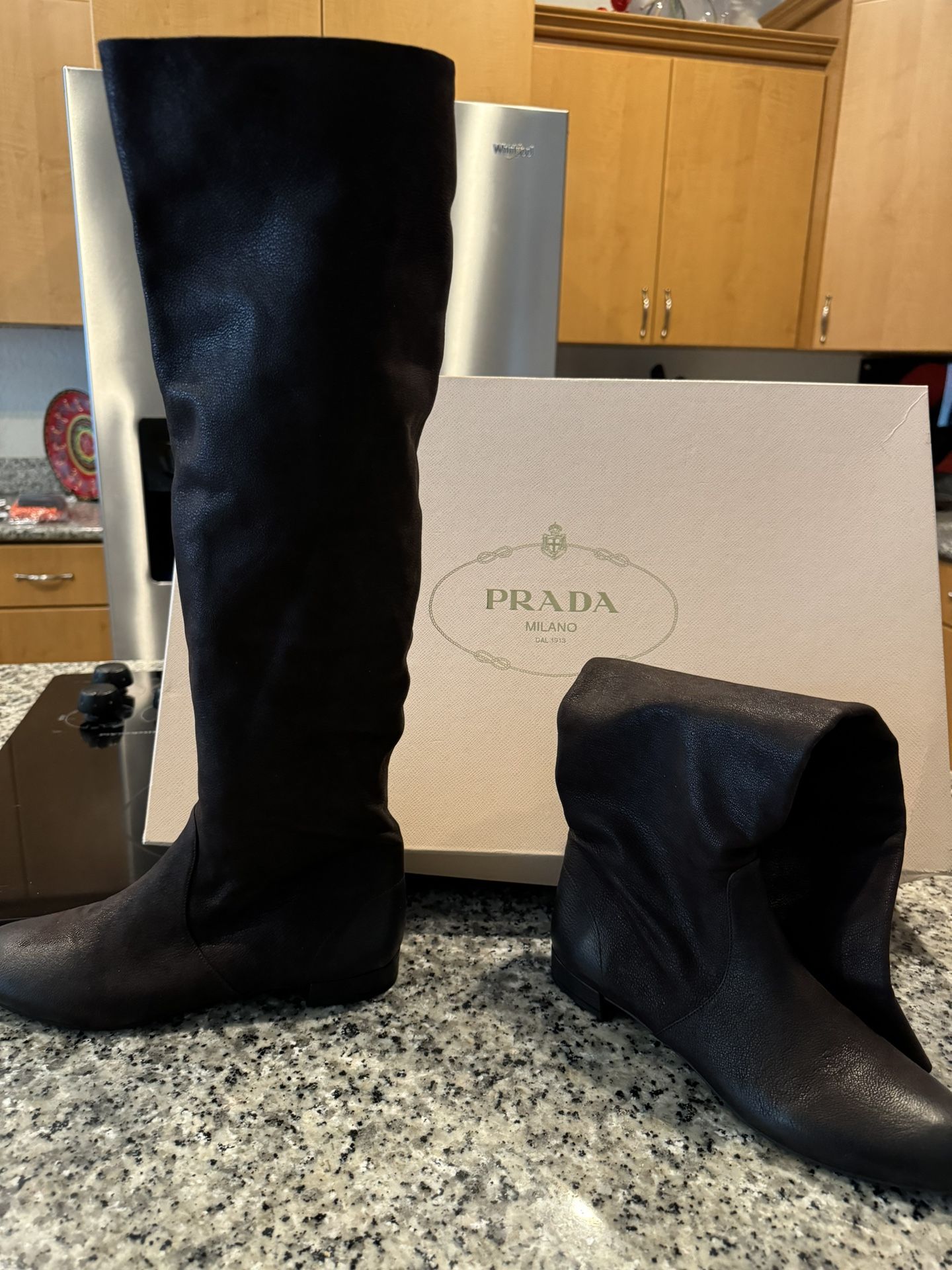 Women’s Prada Leather Boots Never Worn