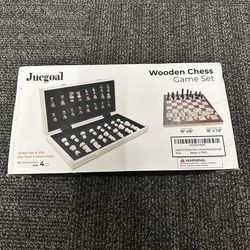 Juegoal 15" Wooden Chess Pieces And Board + Bonus Checkers Pieces.