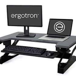 Ergotron - WorkFit-T Standing Desk Converter - for Tabletops – 35 Inches, Black