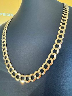 14k solid yellow gold Curb style 26.5” chain Necklace 53.3 grams 9.5mm