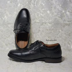 Dockers Mens Garfield Dress Shoes Comfort Cap Toe Oxford Black Shoe Sz 11W NWOB