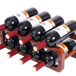Wine Rack Freestanding Floor Wine Racks countertop for Kitchen Dining Room Basement Wine Cellar or bar Bamboo