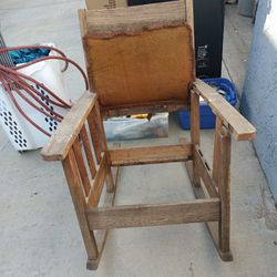 ANTIQUE MISSION OAK ROCKING CHAIR $100