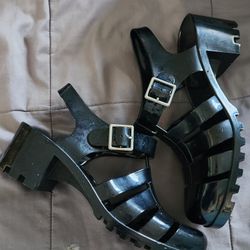 Black Jelly Heels