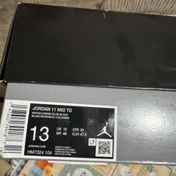 Jordan 11 Cleats Size 13 New $200