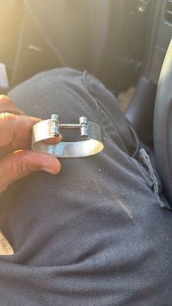 Silver bracelet with custom-made clamp, signed JL Sterling