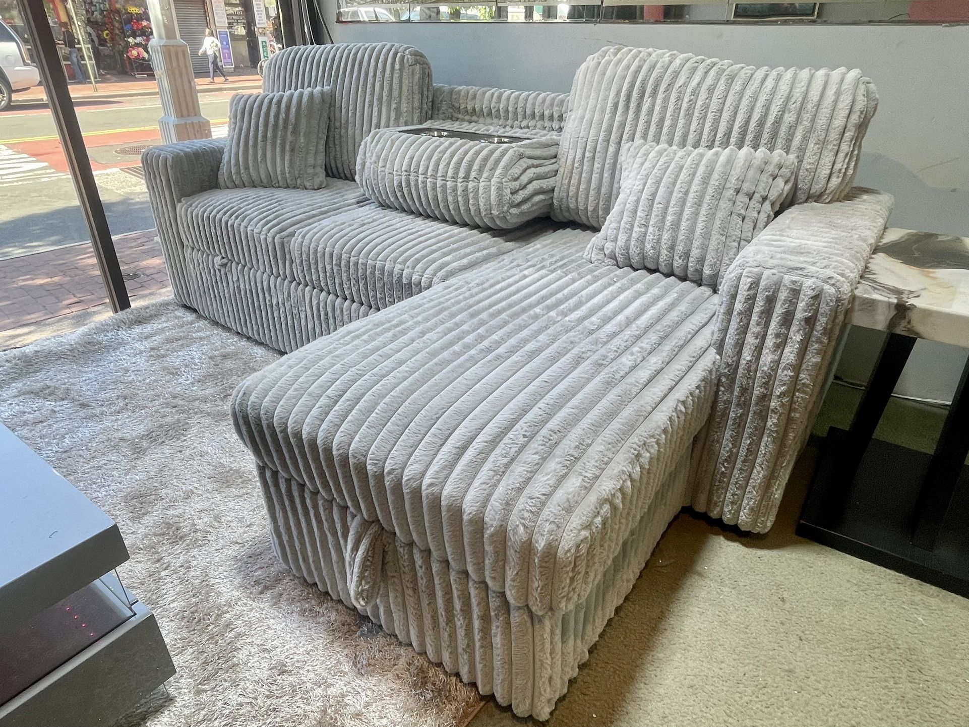 SUPER PLUSH Corduroy Sectional On SUPER SALE!!