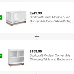 Brand New In Box Crib And Bookcase