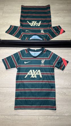 Y2K 2021 - 22 Boys Liverpool FC Nike Striped Prematch Soccer Jersey