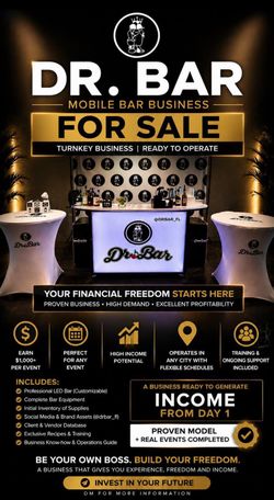 Turnkey Mobile Bar Business for Sale/Negocio de Bar Móvil en Venta – Llave en Mano