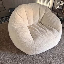 Cream Sherpa Bean Bag Chair Lounge