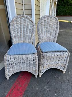 Safavieh Idola White Wash Wicker Dining Chair (Set of 2)