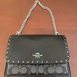 Coach Klare Crossbody Bag in Signature Canvas with Rivets